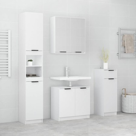 Juego de muebles de baño 4 piezas madera contrachapada blanco de , Muebles de baño - Ref: Foro24-3115884, Precio: 279,39 €, D...