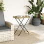 Table with folding tray in beige synthetic rattan 65x40x75 cm by , Garden tables - Ref: Foro24-365130, Price: 46,43 €, Discou...