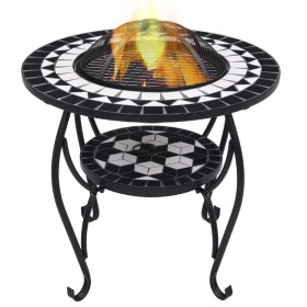 vidaXl Brasero de mosaico cerámica negro y blanco 68 cm de vidaXL, Chimeneas - Ref: Foro24-46725, Precio: 89,99 €, Descuento: %