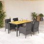 5-teiliges Gartenmöbel-Set mit schwarzen synthetischen Rattankissen von , Gartensets - Ref: Foro24-3211868, Preis: 528,99 €, ...