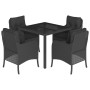 Set de muebles jardín 5 pzas con cojines ratán sintético negro de , Conjuntos de jardín - Ref: Foro24-3211849, Precio: 442,68...