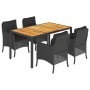 Set de muebles jardín 5 pzas con cojines ratán sintético negro de , Conjuntos de jardín - Ref: Foro24-3211868, Precio: 529,90...