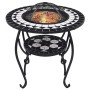 vidaXl Brasero de mosaico cerámica negro y blanco 68 cm de vidaXL, Chimeneas - Ref: Foro24-46725, Precio: 89,43 €, Descuento: %