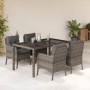 5-teiliges Garten-Essset mit grauen synthetischen Rattankissen von , Gartensets - Ref: Foro24-3211856, Preis: 576,07 €, Rabat...