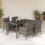 5-teiliges Garten-Essset mit grauen synthetischen Rattankissen von , Gartensets - Ref: Foro24-3211856, Preis: 576,07 €, Rabat...