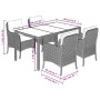 5-piece garden dining set with gray synthetic rattan cushions by , Garden sets - Ref: Foro24-3211856, Price: 576,07 €, Discou...