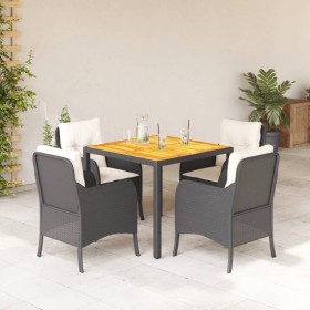 Set de muebles jardín 5 pzas con cojines ratán sintético negro de , Conjuntos de jardín - Ref: Foro24-3211861, Precio: 476,56...