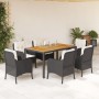 Set de comedor de jardín 7 pzas y cojines ratán sintético negro de , Conjuntos de jardín - Ref: Foro24-3211863, Precio: 675,8...