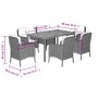 Set de comedor de jardín 7 pzas y cojines ratán sintético negro de , Conjuntos de jardín - Ref: Foro24-3211863, Precio: 675,8...