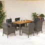 Garden dining set 7 pieces and gray synthetic rattan cushions by , Garden sets - Ref: Foro24-3211875, Price: 791,29 €, Discou...