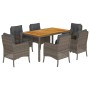 Garden dining set 7 pieces and gray synthetic rattan cushions by , Garden sets - Ref: Foro24-3211875, Price: 791,29 €, Discou...