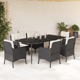 7-teiliges Garten-Essset und schwarze Kissen aus synthetischem Rattan von , Gartensets - Ref: Foro24-3211911, Preis: 722,99 €...