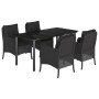 Set de muebles jardín 5 pzas con cojines ratán sintético negro de , Conjuntos de jardín - Ref: Foro24-3211930, Precio: 539,04...