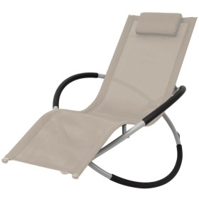 Cream steel geometric garden lounger by vidaXL, Loungers - Ref: Foro24-47774, Price: 74,99 €, Discount: %