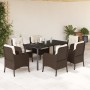 Set comedor de jardín 7 pzas con cojines ratán sintético marrón de , Conjuntos de jardín - Ref: Foro24-3211945, Precio: 727,1...