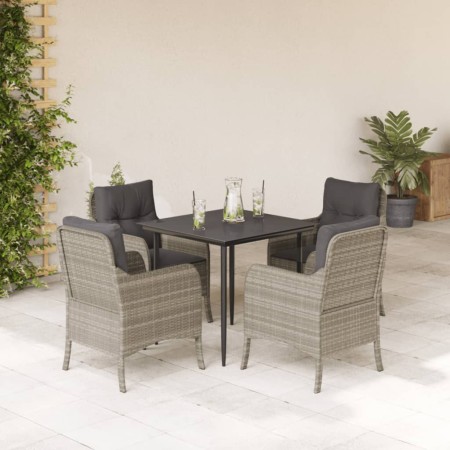 Garten-Essgruppe 5-teilig mit hellgrauen synthetischen Rattankissen von , Gartensets - Ref: Foro24-3211991, Preis: 486,75 €, ...