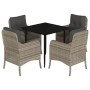 Garden dining set 5 pieces with light gray synthetic rattan cushions by , Garden sets - Ref: Foro24-3211991, Price: 486,75 €,...