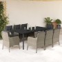 Set comedor de jardín 9 pzas cojines ratán sintético gris claro de , Conjuntos de jardín - Ref: Foro24-3212003, Precio: 1,00 ...