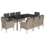 Garden dining set 9 pieces with light gray synthetic rattan cushions by , Garden sets - Ref: Foro24-3212003, Price: 1,00 €, D...