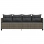 Lounger with gray synthetic rattan cushions by , Loungers - Ref: Foro24-368328, Price: 207,10 €, Discount: %