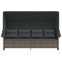 Lounger with hood and gray synthetic rattan cushions by , Loungers - Ref: Foro24-368337, Price: 248,87 €, Discount: %