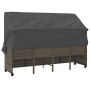 Lounger with hood and gray synthetic rattan cushions by , Loungers - Ref: Foro24-368337, Price: 248,87 €, Discount: %