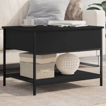 Engineered wood and black metal coffee table 70x50x50 cm by , Coffee table - Ref: Foro24-845341, Price: 52,44 €, Discount: %