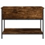 Mesa de centro madera ingeniería metal roble humo 70x50x50 cm de , Mesas de centro - Ref: Foro24-845343, Precio: 50,99 €, Des...