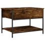 Engineered wood coffee table metal smoke oak 70x50x50 cm by , Coffee table - Ref: Foro24-845343, Price: 50,99 €, Discount: %