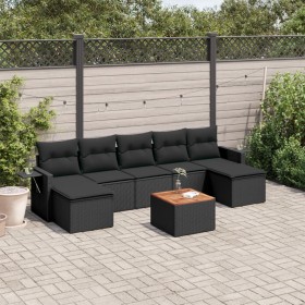 8-teiliges Gartensofa-Set und schwarze synthetische Rattankissen von , Gartensets - Ref: Foro24-3257021, Preis: 532,42 €, Rab...