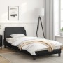 Bed frame with headboard black synthetic leather 90x200 cm by , Beds and slatted bases - Ref: Foro24-373118, Price: 107,63 €,...