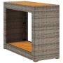 Mesa auxiliar jardín tapa madera ratán PE gris 100x40x75 cm de , Mesas de jardín - Ref: Foro24-366307, Precio: 111,86 €, Desc...