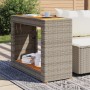 Garden side table with gray PE rattan wood top 100x40x75 cm by , Garden tables - Ref: Foro24-366307, Price: 111,86 €, Discoun...