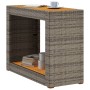 Mesa auxiliar jardín tapa madera ratán PE gris 100x40x75 cm de , Mesas de jardín - Ref: Foro24-366307, Precio: 111,86 €, Desc...