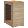 Mesa auxiliar jardín tapa madera ratán PE beige 60x40x75 cm de , Mesas de jardín - Ref: Foro24-366305, Precio: 83,80 €, Descu...