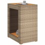 Mesa auxiliar jardín tapa madera ratán PE beige 60x40x75 cm de , Mesas de jardín - Ref: Foro24-366305, Precio: 83,99 €, Descu...