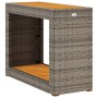 Mesa auxiliar jardín tapa madera ratán PE gris 100x40x75 cm de , Mesas de jardín - Ref: Foro24-366307, Precio: 111,86 €, Desc...