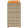 Mesa auxiliar jardín tapa madera ratán PE beige 60x40x75 cm de , Mesas de jardín - Ref: Foro24-366305, Precio: 83,99 €, Descu...