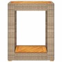 Mesa auxiliar jardín tapa madera ratán PE beige 60x40x75 cm de , Mesas de jardín - Ref: Foro24-366305, Precio: 83,99 €, Descu...