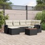 7-teiliges Garten-Essset und schwarze Kissen aus synthetischem Rattan von , Modulare Sofas für den Außenbereich - Ref: Foro24...