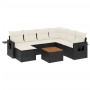 8-teiliges Gartensofa-Set und schwarze synthetische Rattankissen von , Modulare Sofas für den Außenbereich - Ref: Foro24-3224...