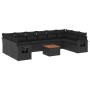 11-teiliges Gartensofa-Set und schwarze synthetische Rattankissen von , Modulare Sofas für den Außenbereich - Ref: Foro24-322...