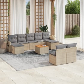 Gartensofa-Set mit beigen Kissen, 10-teilig, synthetisches Rattan von , Modulare Sofas für den Außenbereich - Ref: Foro24-322...