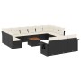 Set sofás de jardín 14 pzas con cojines ratán sintético negro de , Sofás modulares de exterior - Ref: Foro24-3224803, Precio:...