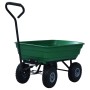 Carrito de mano basculante para jardín 300 kg 75 L verde de vidaXL, Carretillas de carga - Ref: Foro24-145507, Precio: 130,09...