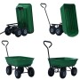 Carrito de mano basculante para jardín 300 kg 75 L verde de vidaXL, Carretillas de carga - Ref: Foro24-145507, Precio: 130,09...