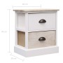 Bedside tables 2 units made of Paulownia wood in white natural color, measuring 38x28x45cm. by vidaXL, Nightstands - Ref: For...