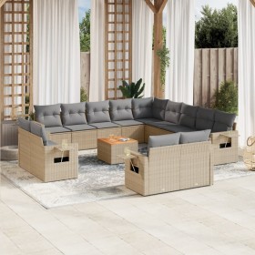 Set sofás de jardín 14 pzas con cojines ratán sintético beige de , Sofás modulares de exterior - Ref: Foro24-3224841, Precio:...