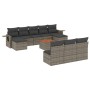 11-teiliges Gartensofa-Set und graue synthetische Rattankissen von , Modulare Sofas für den Außenbereich - Ref: Foro24-322477...