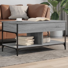 Sonoma gray metal engineered wood coffee table 100x50x50 cm by , Coffee table - Ref: Foro24-845369, Price: 80,99 €, Discount: %